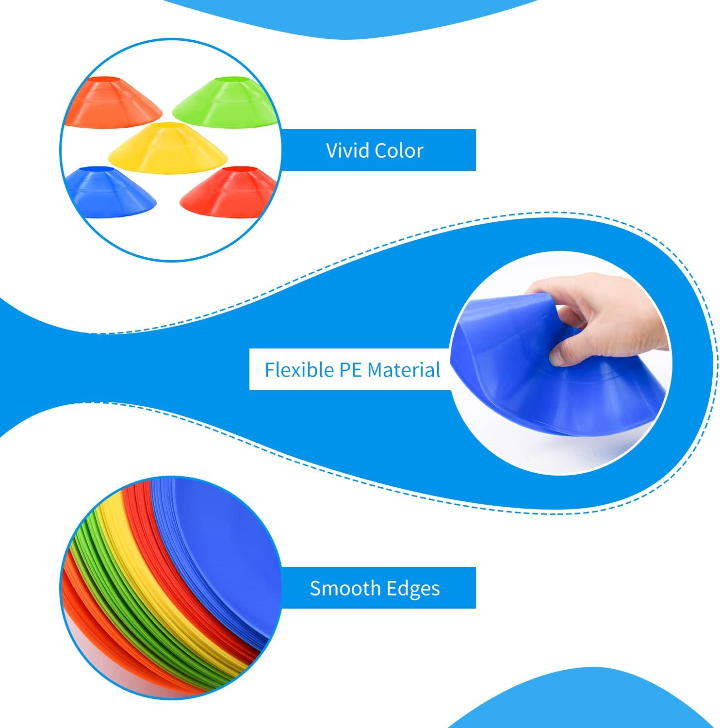 FGBNM Agility Disc Cones Training Set with Carry Bag 5 Colors