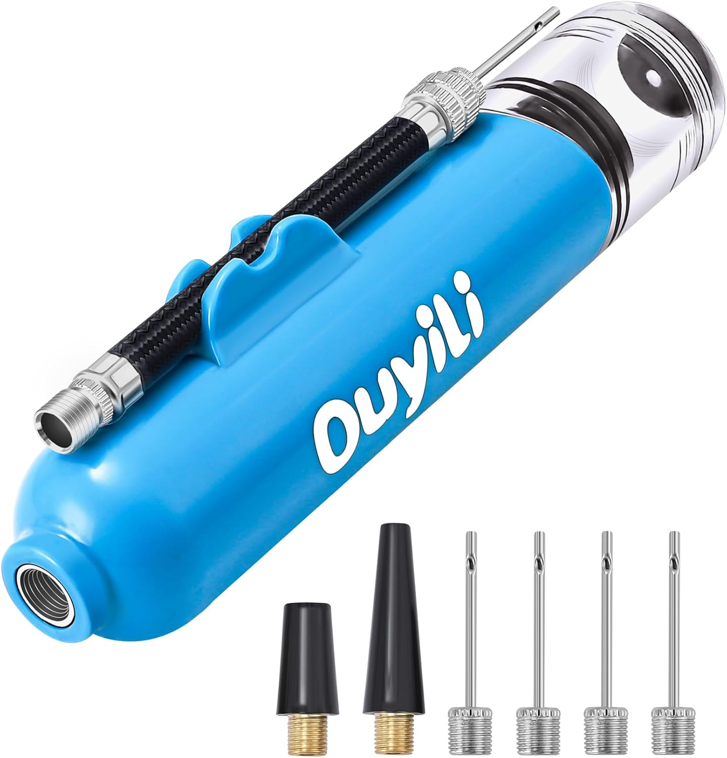 Ouyili Portable Dual Action Sports Ball Pump Kit Blue