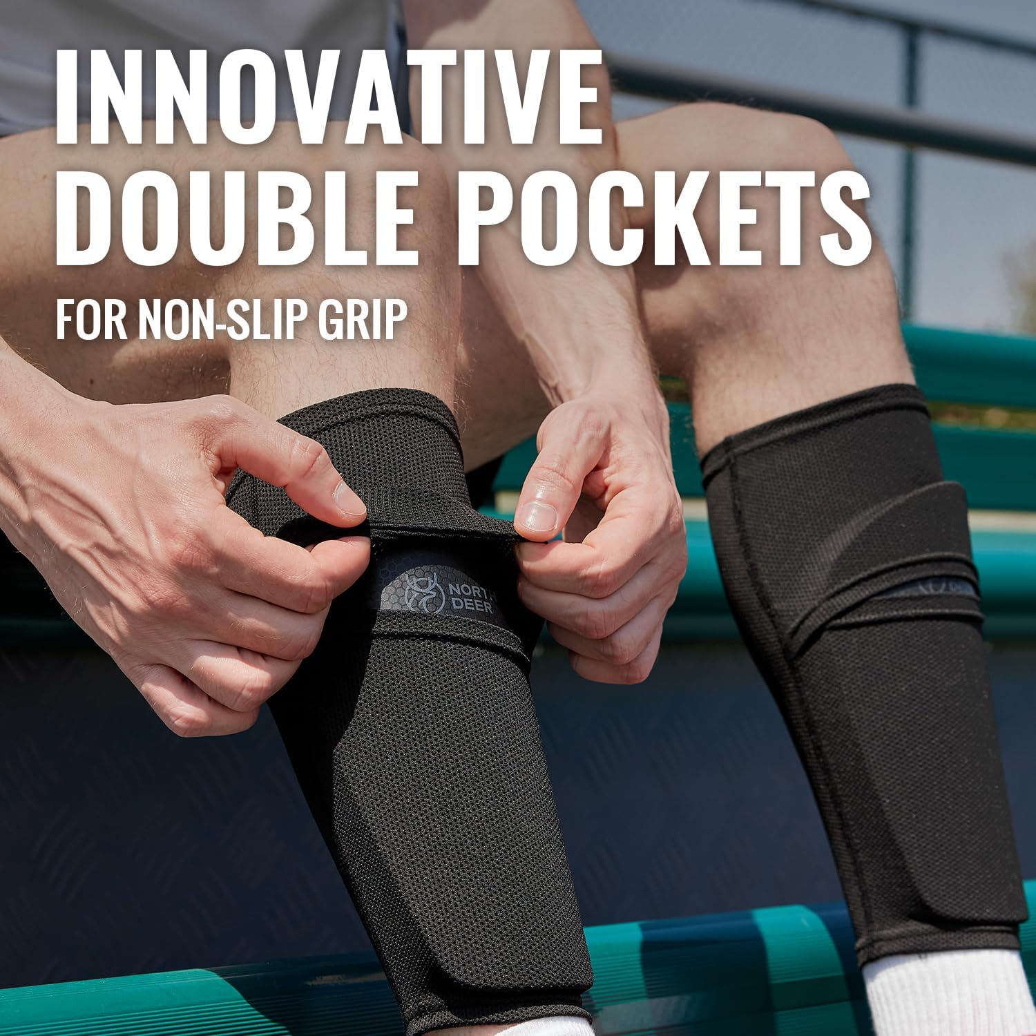 Northdeer Soccer Shin Guards with Sleeves Optimized Insert Pocket