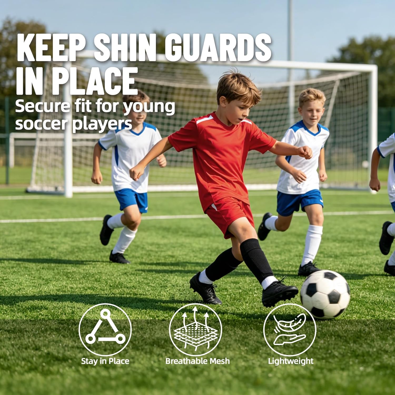 Mirchro Kids Soccer Shin Guard Sleeves Youth Compression Holders