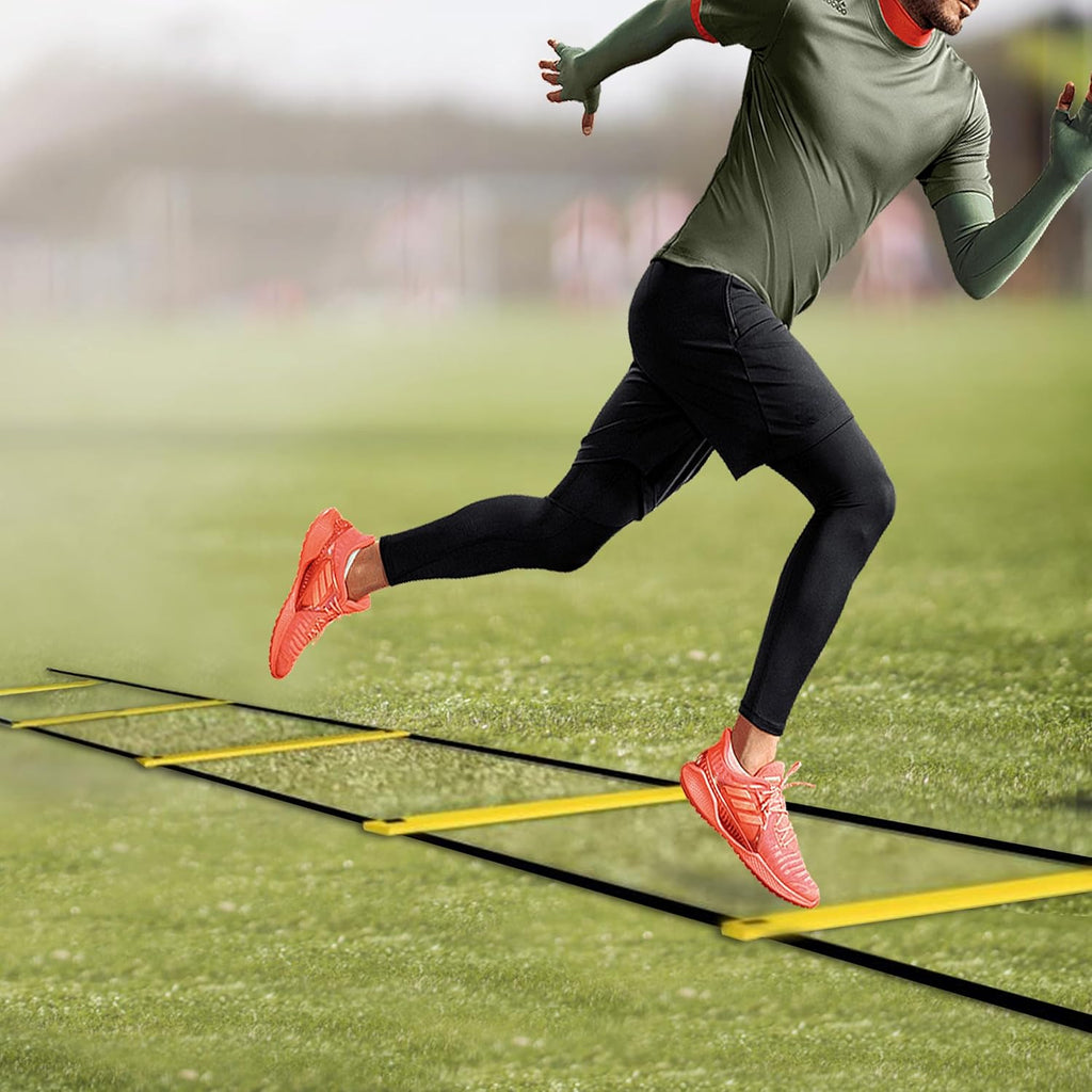 NKJIH 20ft Adjustable Agility Speed Ladder Training Equipment