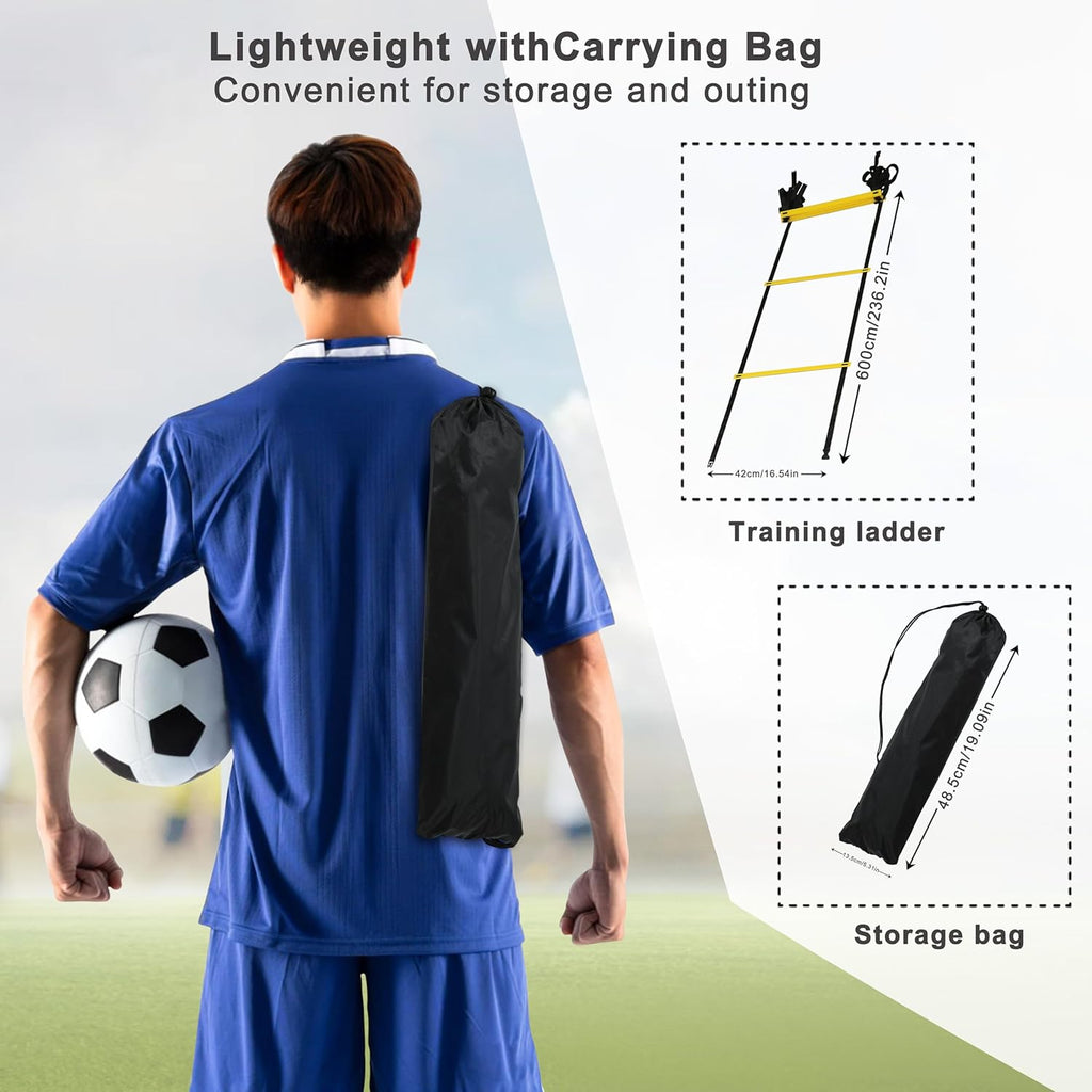 NKJIH 20ft Adjustable Agility Speed Ladder Training Equipment
