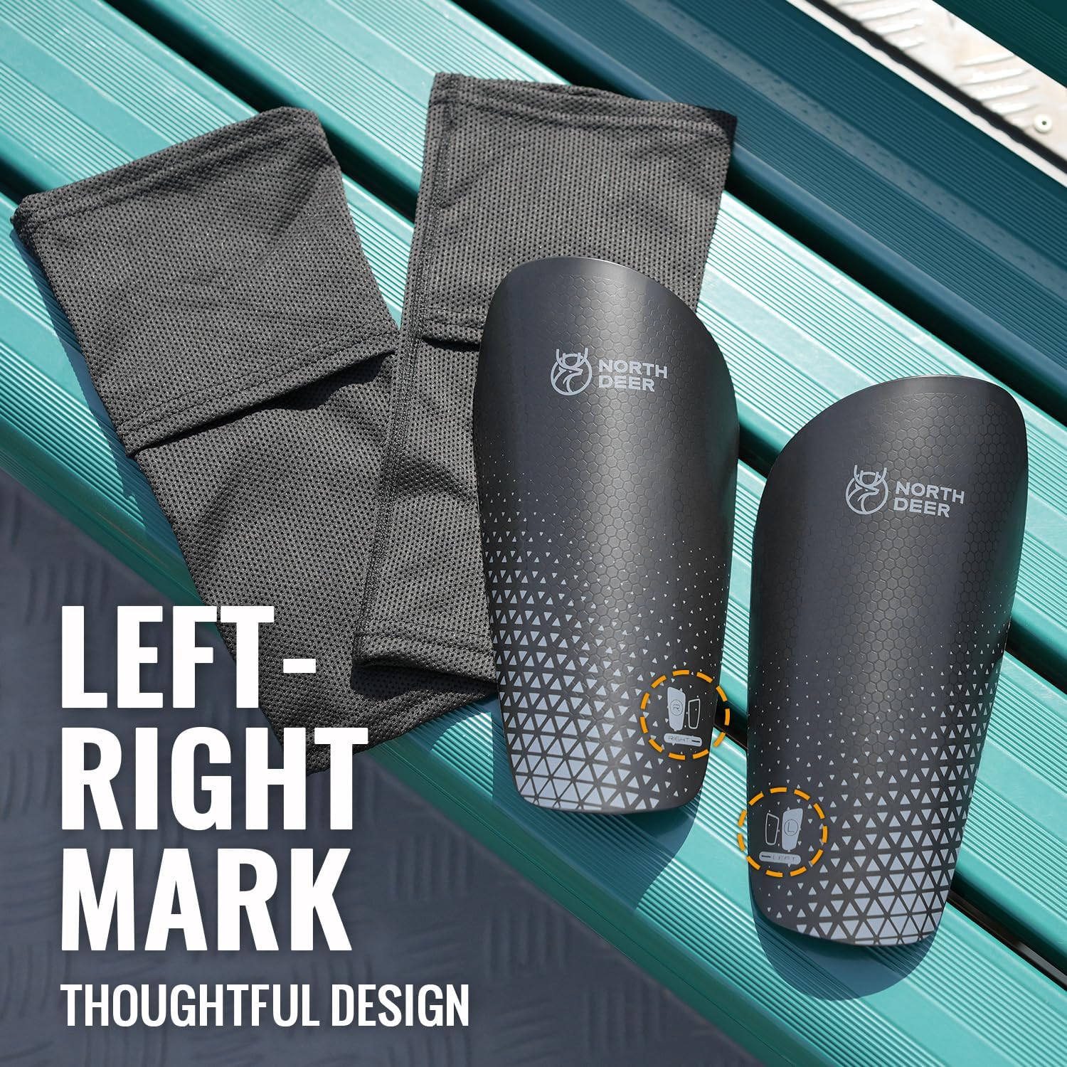 Northdeer Soccer Shin Guards with Sleeves Optimized Insert Pocket