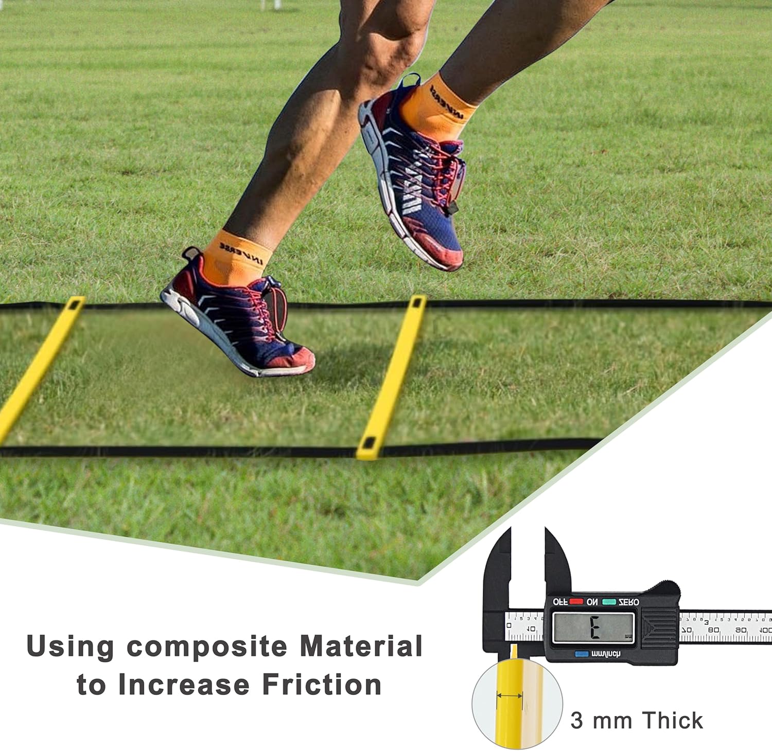 NKJIH 20ft Adjustable Agility Speed Ladder Training Equipment